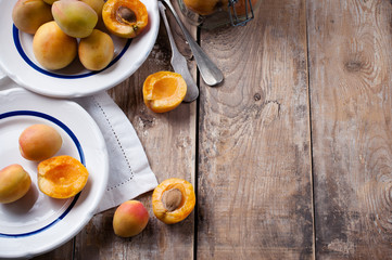 Rustic still life with apricots