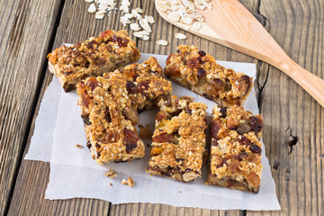 Granola bars with nuts and dried fruits - Powered by Adobe