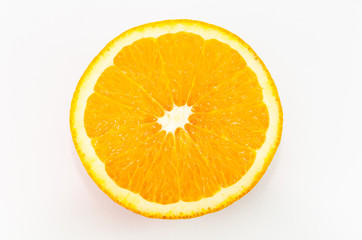 slice of orange isolated on white background