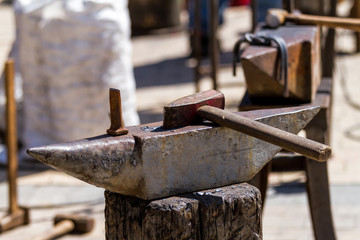 Iron forging a close up