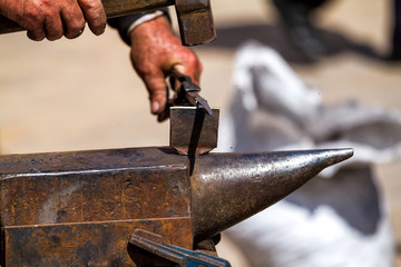 Iron forging a close up