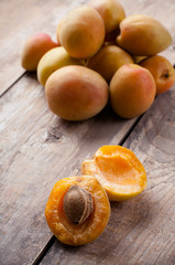 Rustic still life with apricots
