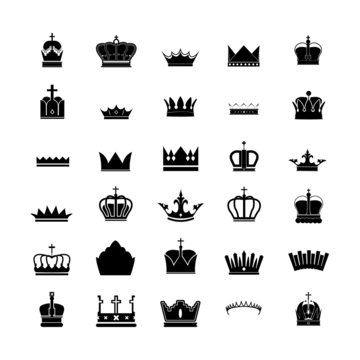 set of 30 silhouette royal crown collection