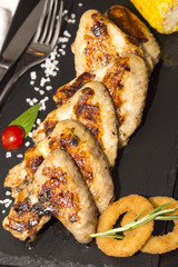 chicken wings are grilled
