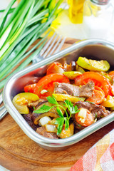 baked meat with vegetables
