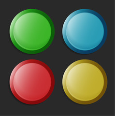 Vector blank badge template illustration in four colors