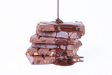 Chocolate  with chocolate sauce