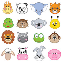 set animales face