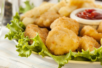 Unhealthy Chicken Nuggets and Fries