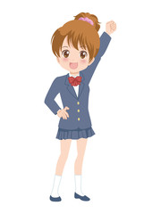 女の子/ガッツポーズ
