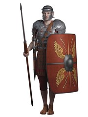 Roman Legionary on Guard - obrazy, fototapety, plakaty