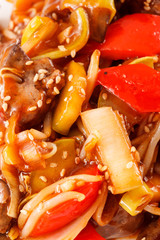 Liver with vegetables