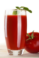 Tomato juice with basil