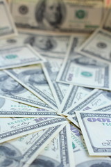 Many dollars banknotes - USD paper currency