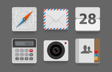 Application flat icons for phone and web.