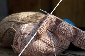 knitting and wool balls