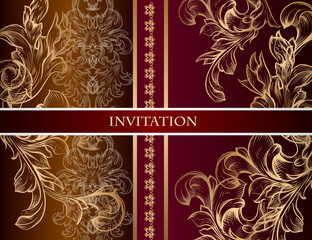 Wedding invitation card in royal style