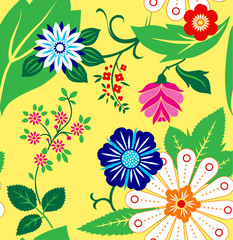 Fototapeta na wymiar Seamless pattern the flower bright