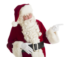 Santa Claus Pointing Towards Copy Space