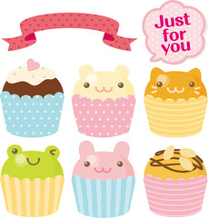 デコレーションしたカップケーキ