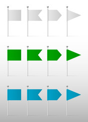 Twelve colored flags