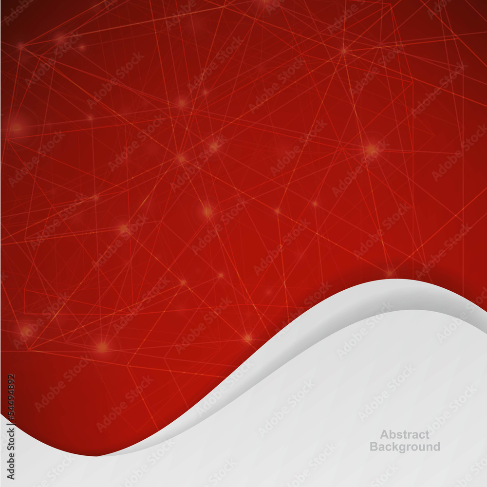 Poster 3d red abstract mesh background with circles