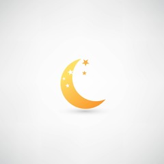 moon icon vector - obrazy, fototapety, plakaty
