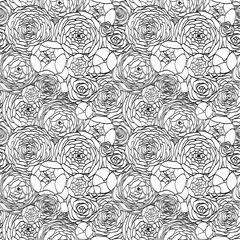 The seamless modern it is black a white pattern with roses