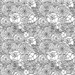 The seamless modern it is black a white pattern with roses