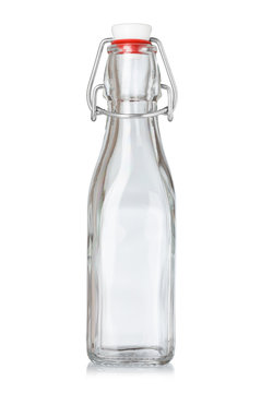 Blank empty bottle with vintage swing top isolated