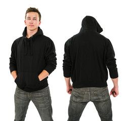 Male with blank black hoodie - 54496619