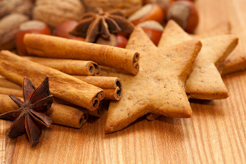 Christmas cookies and spices