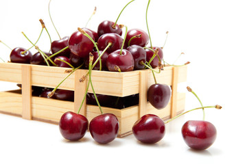 Small crate of cherries