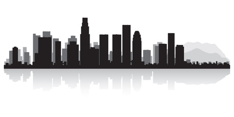 Los Angeles city skyline silhouette