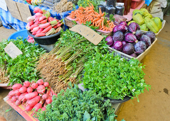 Various vegetables in fresh market
