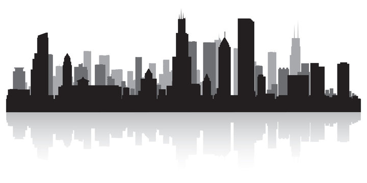 Chicago city skyline silhouette