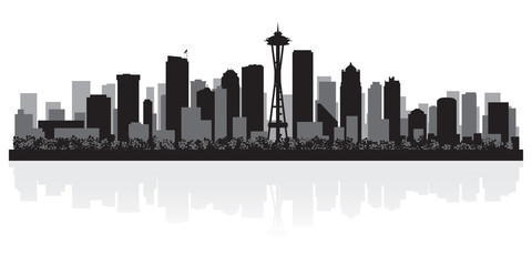 Fototapeta na wymiar Seattle city skyline silhouette