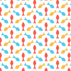 Fishes vector seamless pattern, modern stylish texture.