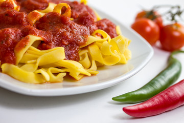 pasta with hot arabiata sauce