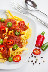 pasta with hot arabiata sauce