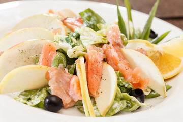 Salad with salmon