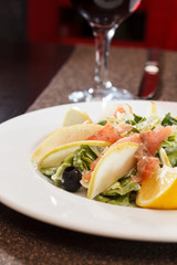 Salad with salmon