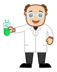Man Experimenting with Chemicals - Office Character Vectors