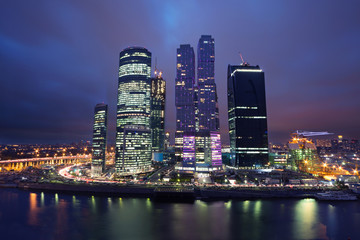 Cityscape of skyscrapers of Moscow