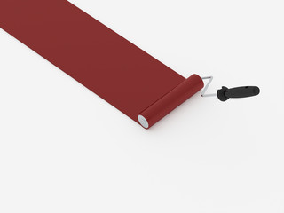 Paint roller with red stroke