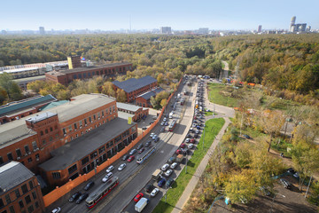 Obraz premium Beautiful view down on the Moscow district