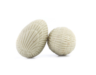 White chocolate seashell.