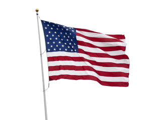 Naklejka premium American flag isolated on white with clipping path