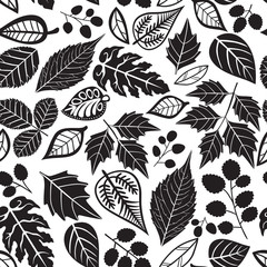 Seamless pattern with leaf, abstract leaf texture, endless backg