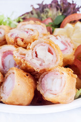 Deep fried bacon roll